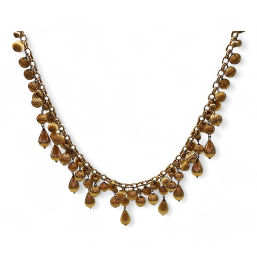 876 - A 1980s gold-plated statement necklace by Gerard Yosca,  length of chain approx. 104cmBeing sold to ... 