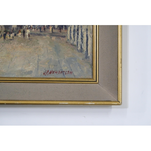 1002 - J.D. HENDERSON (SCOTTISH CONTEMPORARY) PIAZZA SAN MARCO, VENICE Oil on board, signed lower... 