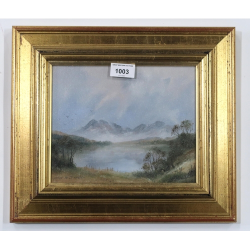 1003 - PETER M. DREWETT (SCOTTISH b.1957) LOCH LOMOND MOUNTAIN MAGIC Oil on canvas, signed lower ... 