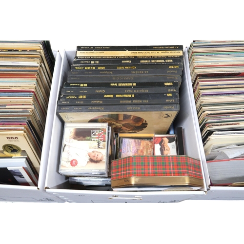 472 - Three Large Boxes of LP Records, Singles, CDs and Tapes. predominantly of Classical and Orchestral M... 