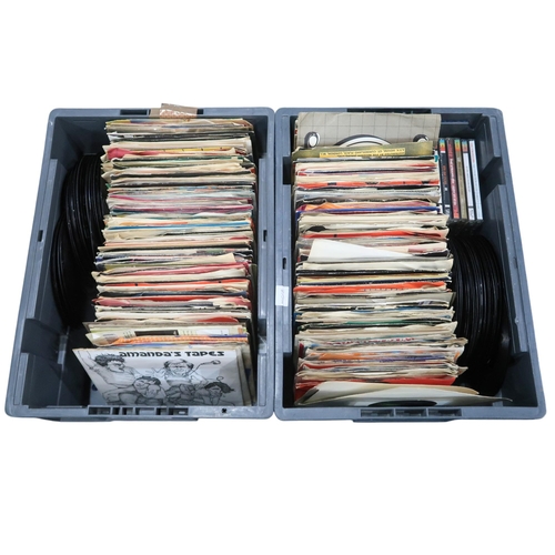 479 - A two box collection of LP singles, mostly Pop, Glam Rock, Heavy Metal, Hip-Hop etc. Artists are to ... 