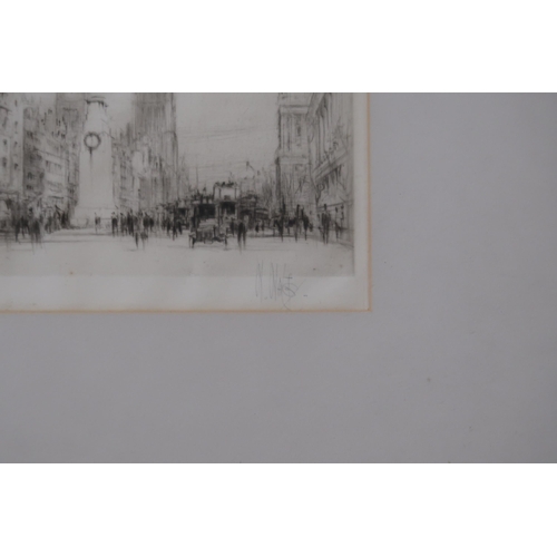 954 - WILLIAM WALCOT RBA RE (BRITISH 1874-1943) WHITEHALL Etching, signed lower right, 12 x 15cm... 