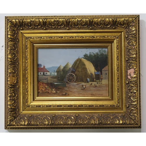 955 - JOHN P. NICHOLSON (SCOTTISH Fl. 1885-1909) FARMYARD Gouache, signed lower right, 16.5 x 24... 