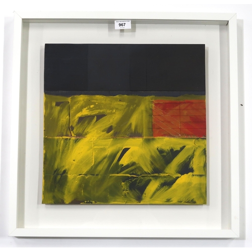 967 - IAN BARR (CONTEMPORARY SCHOOL) THOUGH A FIELD Mixed media, 37 x 37cm Titled and signed to label vers... 