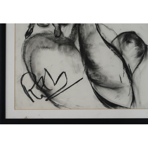 973 - CONTEMPORARY SCHOOL NUDE RECLINED Charcoal, signed lower left, 54 x 60cm Together wit... 