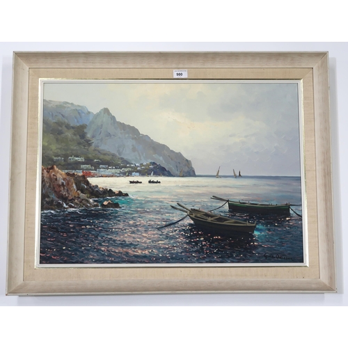 980 - GUIDO ODIERNA (ITALIAN 1913-1991) CAPRI Oil on canvas, signed lower right, 48 x 69cm ... 