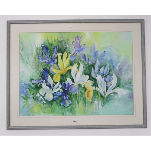 983 - MURIEL MACLEOD (SCOTTISH CONTEMPORARY) LILIES Watercolour, signed lower right, 54 x 73cm Together wi... 