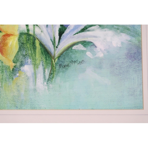 983 - MURIEL MACLEOD (SCOTTISH CONTEMPORARY) LILIES Watercolour, signed lower right, 54 x 73cm Together wi... 