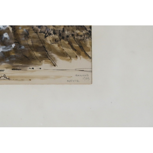 995 - LOUISE GIBSON ANNAND (SCOTTISH 1915-2012) NEVIS Watercolour, signed lower right, dated 195... 