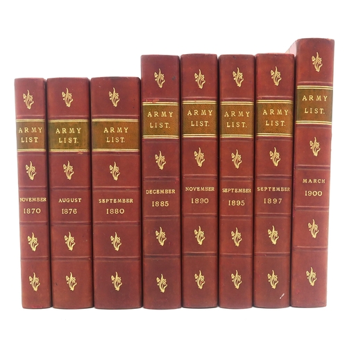 2623A - THE ARMY LIST 1870-1917Fifteen volumes: November 1870, August 1876, September 1880, December 1885, N... 