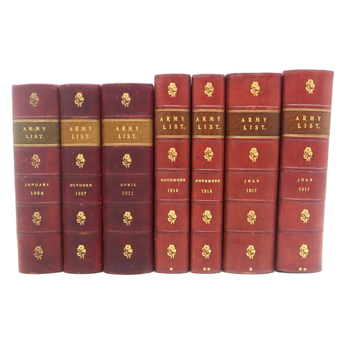 2623A - THE ARMY LIST 1870-1917Fifteen volumes: November 1870, August 1876, September 1880, December 1885, N... 