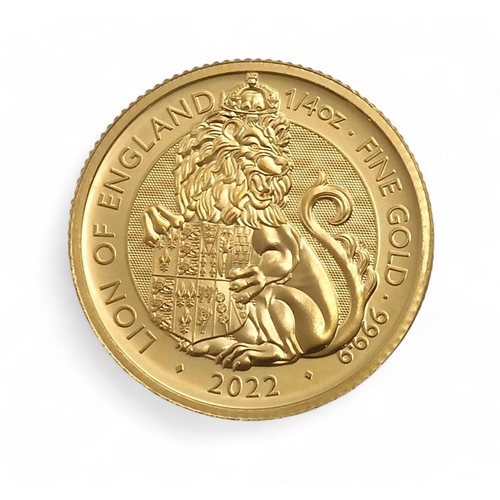 343 - Elizabeth II (1952-2022) 2022 25 Pounds Lion Of EnglandObverseFifth crowned portrait of Queen E... 