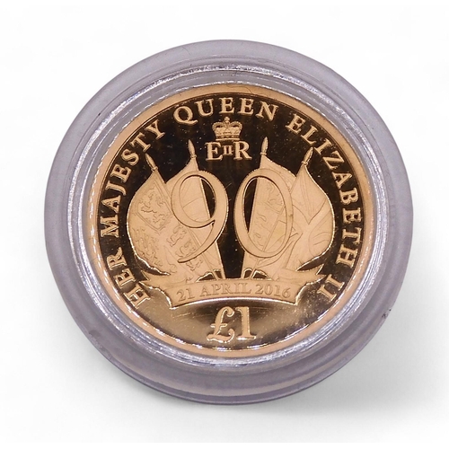 365G - Elizabeth II (1952-2022) 1 Pound ERII 90th BirthdayObverseCrowned portrait of Queen Elizab... 