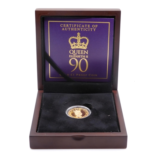 365G - Elizabeth II (1952-2022) 1 Pound ERII 90th BirthdayObverseCrowned portrait of Queen Elizab... 