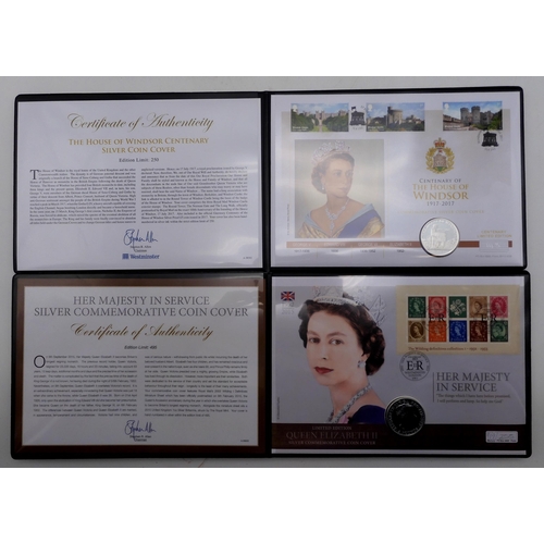 366 - Elizabeth II (1952-2022) a lot comprising commemorative  coin covers with silver examples ... 