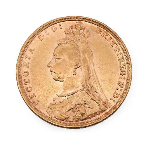 381A - VICTORIA (1837-1901) 1 SOVEREIGN 1891Obverse older crowned and veiled bust of Queen Victor... 