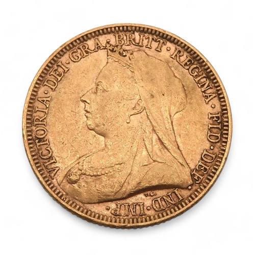 381B - VICTORIA (1837-1901) 1 SOVEREIGN 1893Obverse older crowned and veiled bust of Queen Victor... 