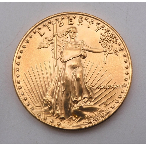 394 - United States Federal republic (1776-date) 50 Dollars 1987ObverseStanding Liberty holding torch and ... 