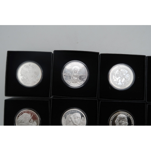 399 - A lot comprising thirty Silver Shield one troy silver coins various designs with boxes and COA appro... 