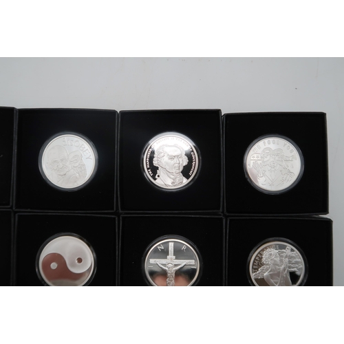 399 - A lot comprising thirty Silver Shield one troy silver coins various designs with boxes and COA appro... 