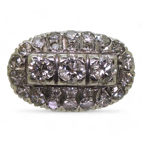 764 - A diamond dress ring, the 18ct white gold ring with galleried mount is set with estimate approx 1ct ... 