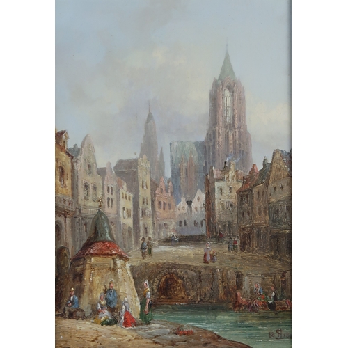 907 - HENRY SCHAFER (FRENCH 1833-1916) UTRECHT Oil on board, signed with monogram lower right, d... 