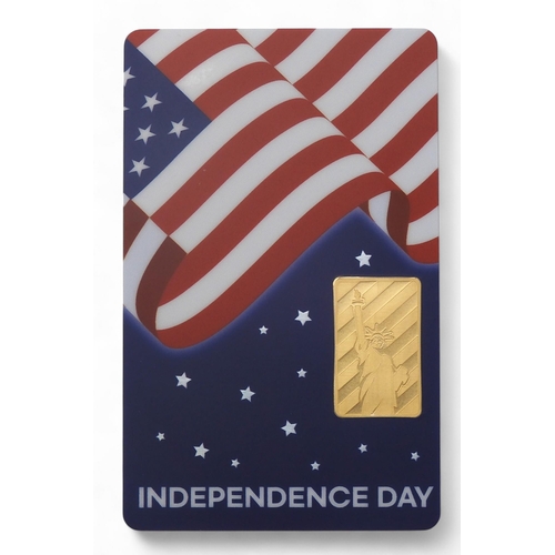 462 - Gold BullionTODAY LTD 1/10oz 4th of July Independence Day Gold Bar 2023 Mintage: 1776, Weight :... 