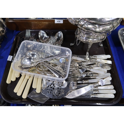 426 - A cased two layer canteen of stainless steel ivorine handled cutlery, in the Dubarry pattern, 156 pi... 