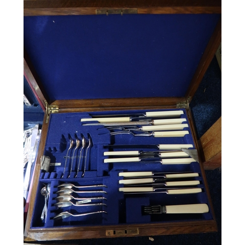 431 - A canteen of EPNS King's pattern cutlery (incomplete), by Viners of Sheffield, a two drawer canteen ... 