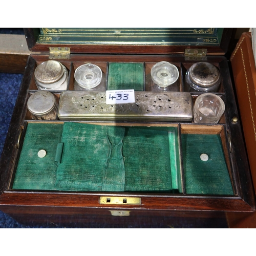 433 - A collection of EPNS including a pewter tea service, an EPNS travelling toilet set etc