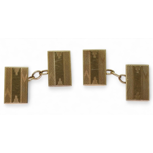 800 - A pair of 9ct gold Art Deco cufflinks hallmarked Chester 1937, weight together 6gms