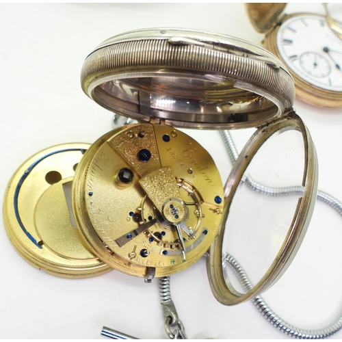 877 - A silver open face pocket watch the movement and dial both signed Edwin Flinn London, hallmarked Che... 