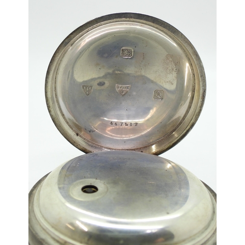 885 - A silver 'The Express Lever' open face pocket watch with Chester hallmarks for 1899.