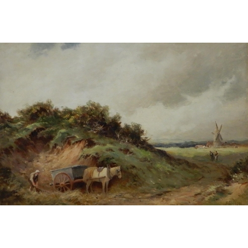 906 - JOHN BATES NOEL (ENGLISH 1870-1927) THE SAND CART Oil on board, signed lower right, 30 x 44cm Title ... 