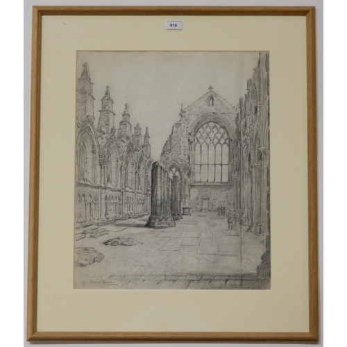 916 - BRYAN DE GRINEAU (ENGLISH 1882-1957) EDINBURGH Pencil on paper, signed lower right, 47.5 x 75cm... 