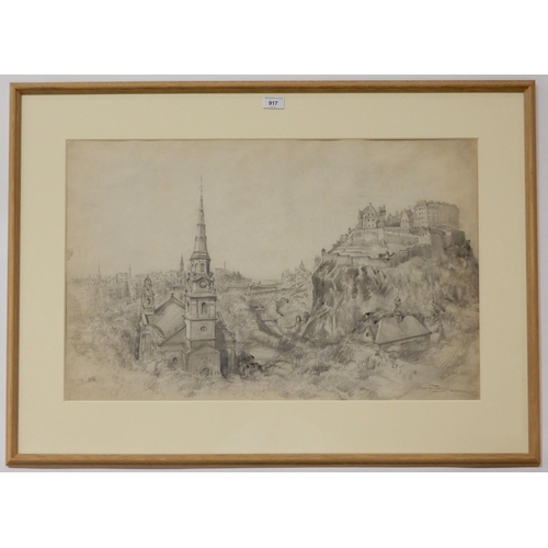 917 - BRYAN DE GRINEAU (ENGLISH 1883-1957) ROSSLYN CHAPEL Pencil on paper, signed lower left, 55... 