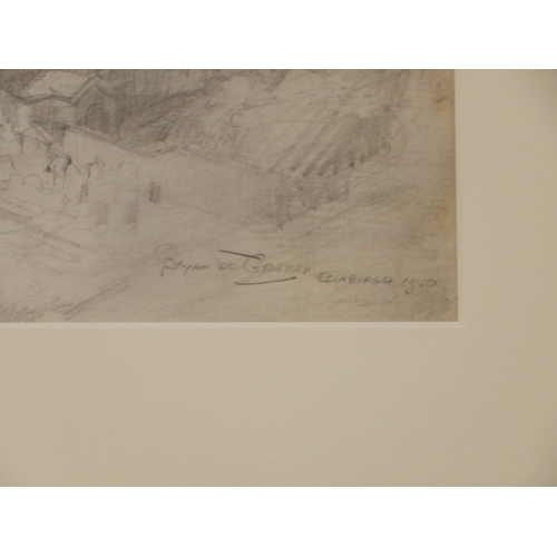 917 - BRYAN DE GRINEAU (ENGLISH 1883-1957) ROSSLYN CHAPEL Pencil on paper, signed lower left, 55... 