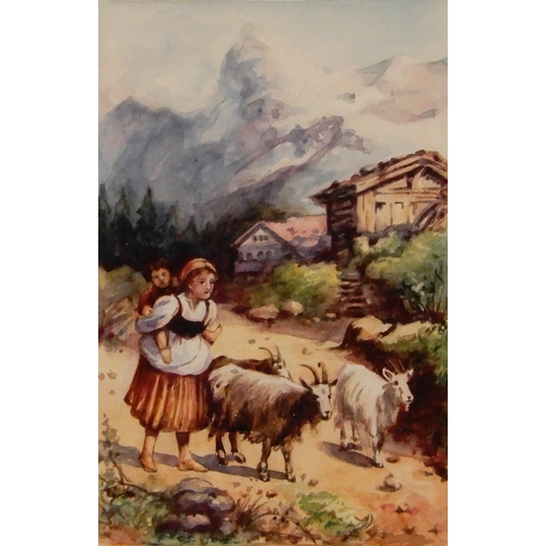 926 - ATTRIBUTED TO WILLIAM EDNIE ROUGH (SCOTTISH 1892-1935) ALPINE SCENE Watercolour, 15 x 10cm Title ins... 