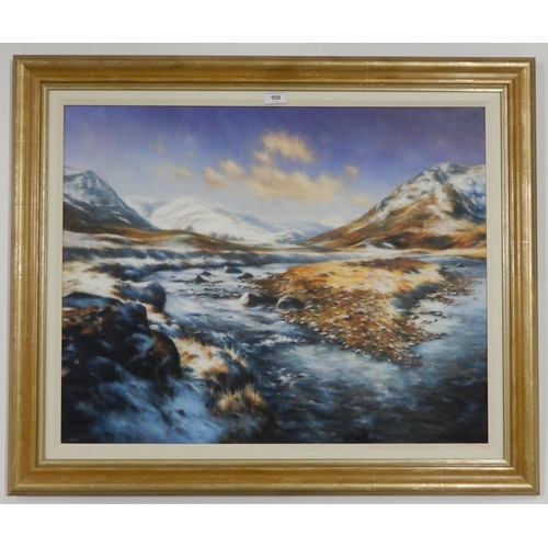 958 - ROB GORDON (SCOTTISH CONTEMPORARY) CLUNIE WATER Oil on canvas, signed lower left, 60 x 75cm... 