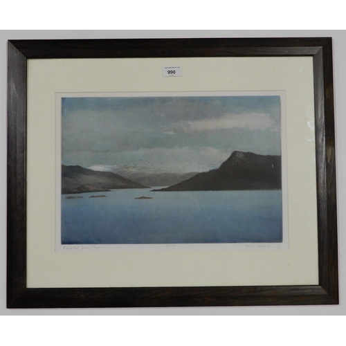 990 - TOM MACKENZIE (SCOTTISH 1947-2018) KNOYDART FROM SKYE Etching in colours, signed lower right, 33 x 4... 