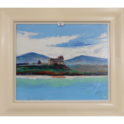 991 - SCOTT NAISMITH (SCOTTISH b.1978) DUART CASTLE Oil on canvas, signed lower right, 51 x 61cm Title ins... 