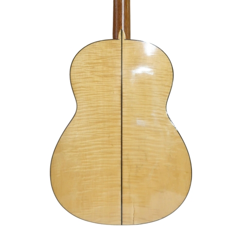 606 - MIGUEL RODRIGUEZA rare flamenco guitar with cedar top, maple back and sides, stamped internally and ... 