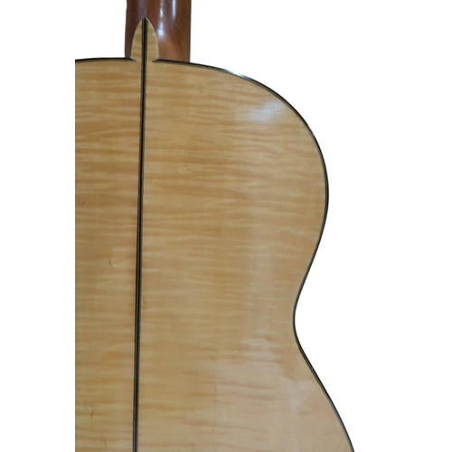 606 - MIGUEL RODRIGUEZA rare flamenco guitar with cedar top, maple back and sides, stamped internally and ... 