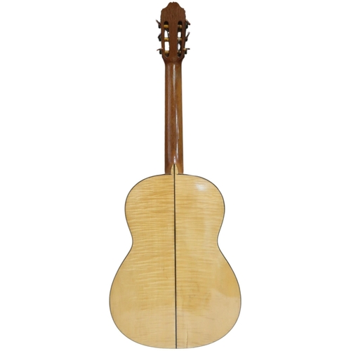 606 - MIGUEL RODRIGUEZA rare flamenco guitar with cedar top, maple back and sides, stamped internally and ... 