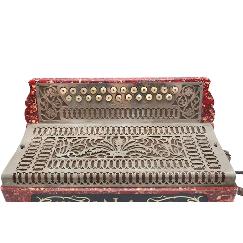 614 - A Stradella Salas Italia Accordion, with 33 buttons and 36 drone buttons both in mother of pearl, ex... 