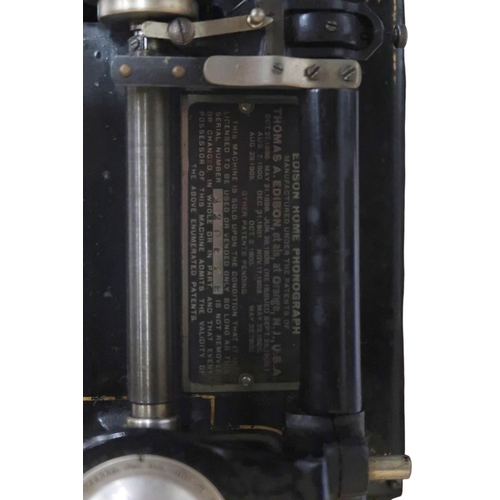 627 - An Edison Home Phonograph, marked 'Thomas A. Edison at Orange, N. J. USA', serial number 320686, wit... 