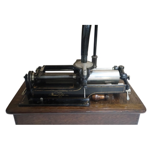 627 - An Edison Home Phonograph, marked 'Thomas A. Edison at Orange, N. J. USA', serial number 320686, wit... 