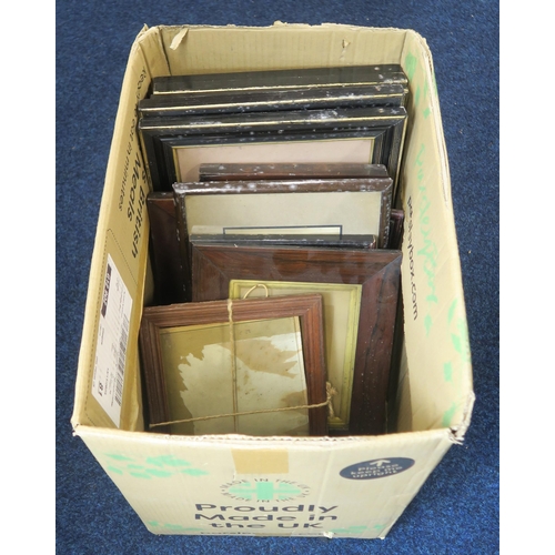 483 - Assorted picture frames, including rosewood and ebonised examples, a leather attache case, a brass-b... 