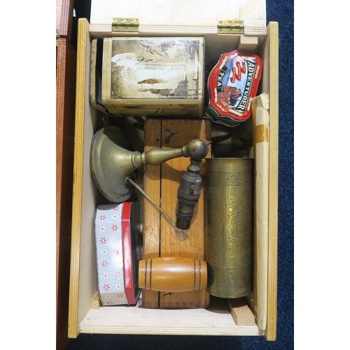 489 - A large and eclectic lot of collectable odds, including a leather doctor's case by Plucknett & C... 