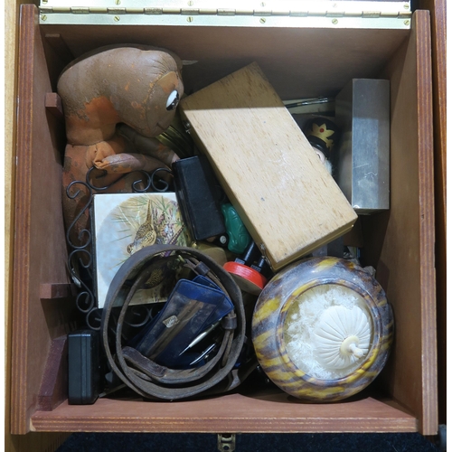 489 - A large and eclectic lot of collectable odds, including a leather doctor's case by Plucknett & C... 